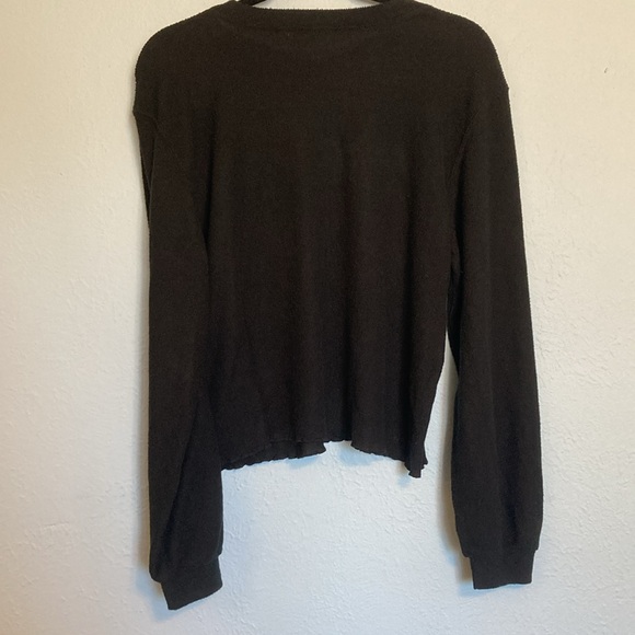 BB Dakota Womens Size XXL Black Long Sleeve Lightweight Sweater Top Lettuce Hem - Picture 6 of 9